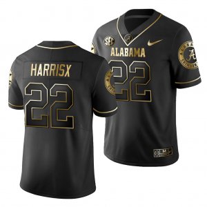 Men's Alabama Crimson Tide #22 Najee Harris 2019 Black Golden Edition NCAA Limited College Football Jersey 2403KQBH4